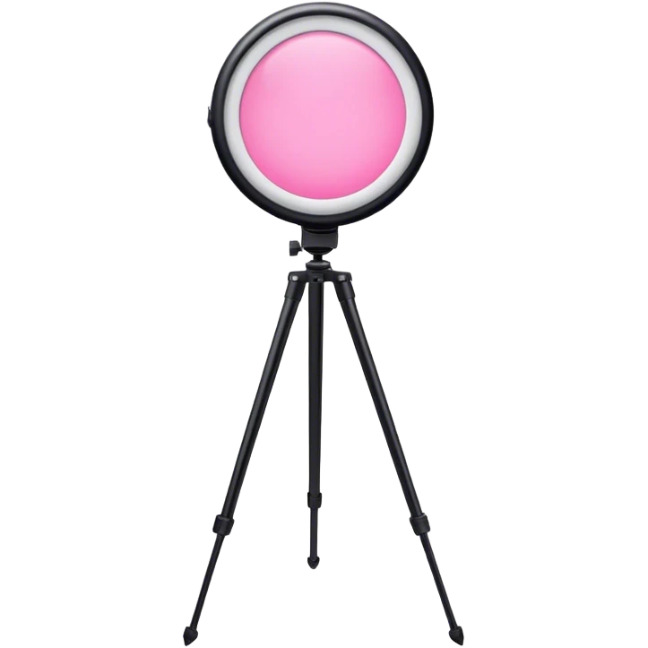 pink lit circle light on short tripod emoji