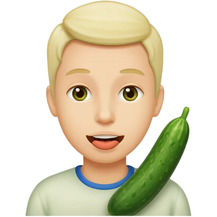 Face with cucumber in mouth emoji