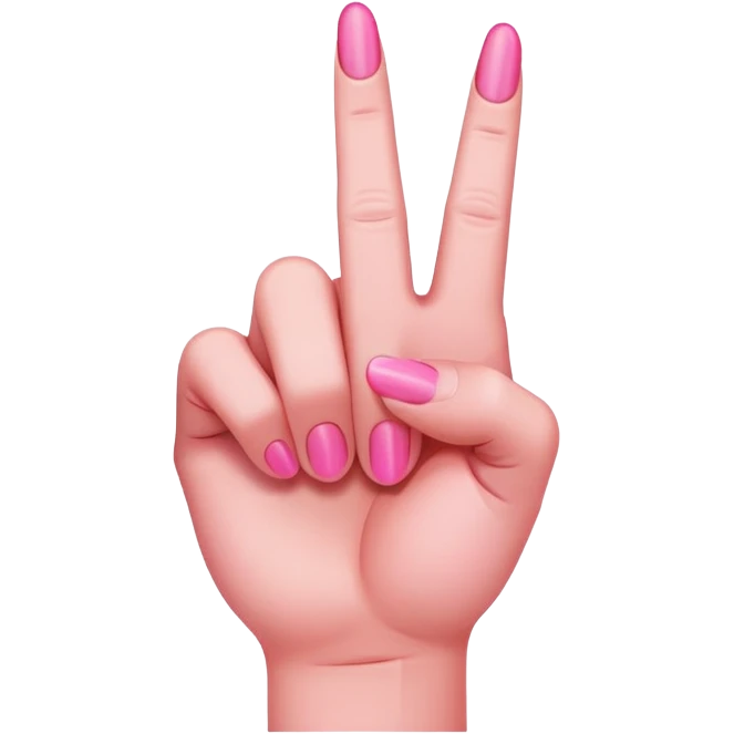 Pink middle finger emoji