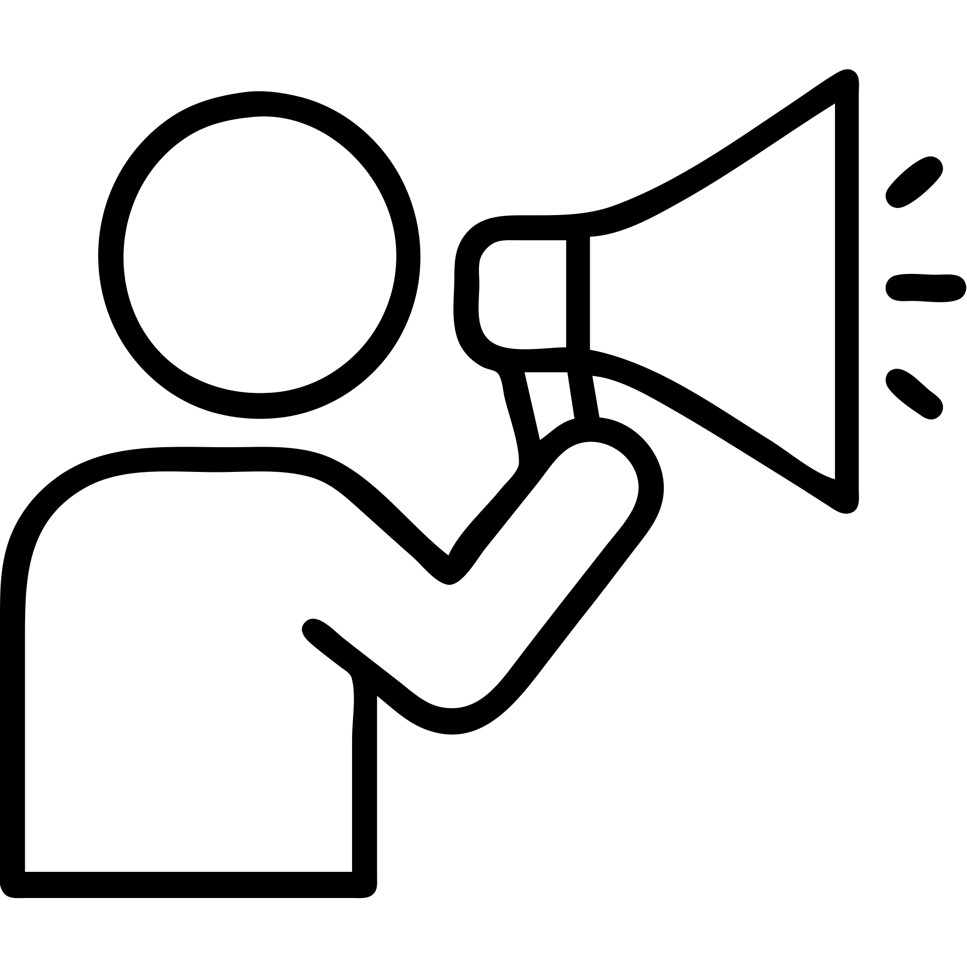 A person speaking loudly with a megaphone in hand, white outline on transparent background emoji