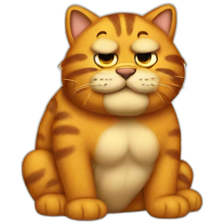 garfield but poorly drawn emoji