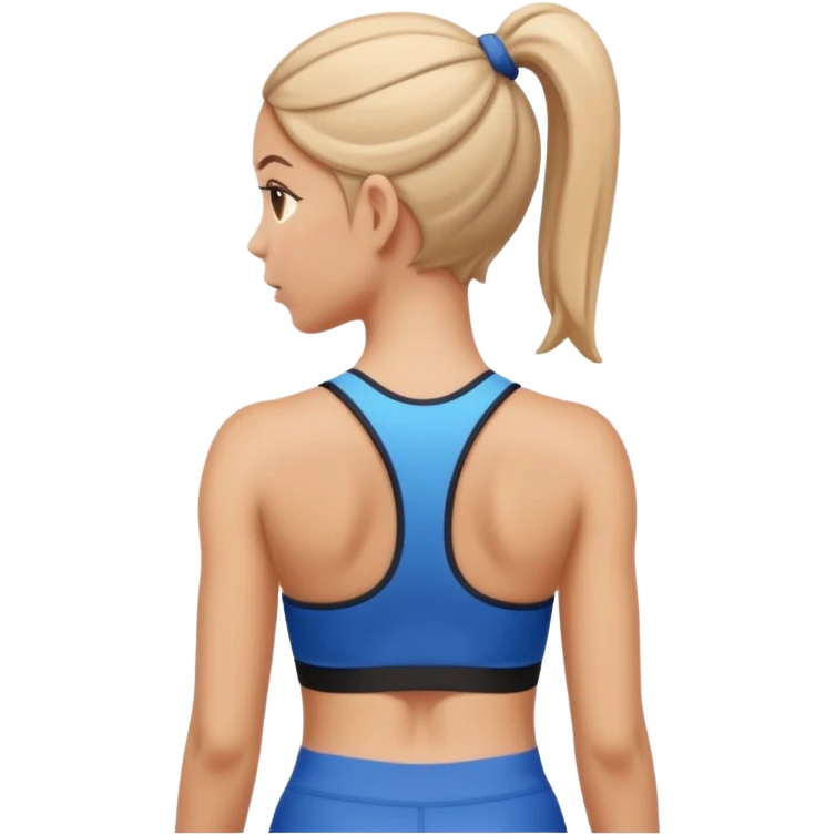 sporty woman cartoon emoji style back view emoji