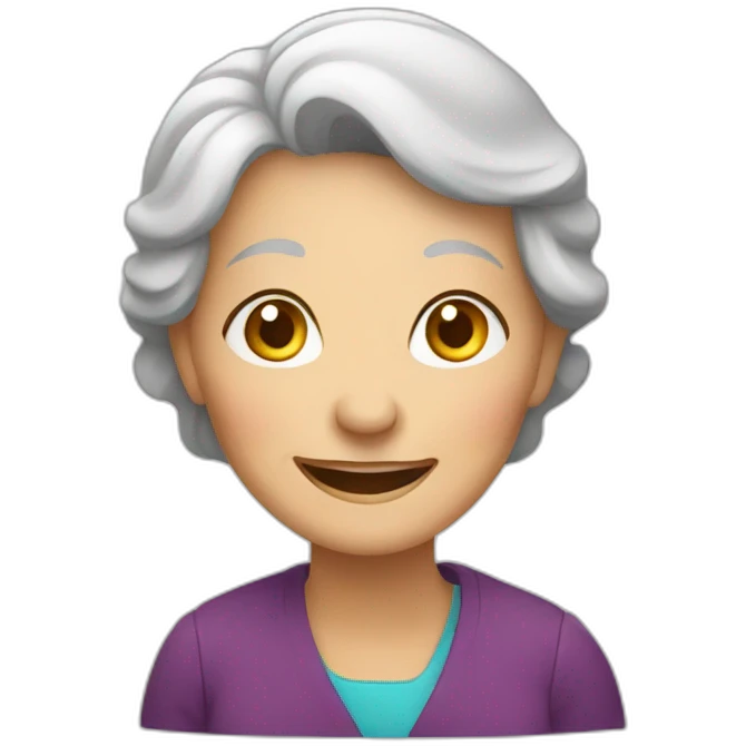 happy elderly woman   emoji