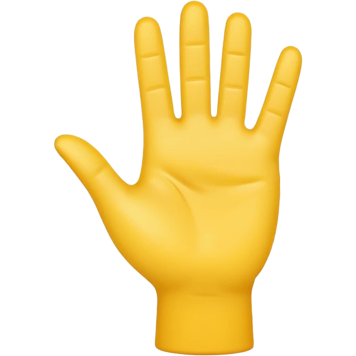 raised hand (stop gesture) yellow emoji style emoji