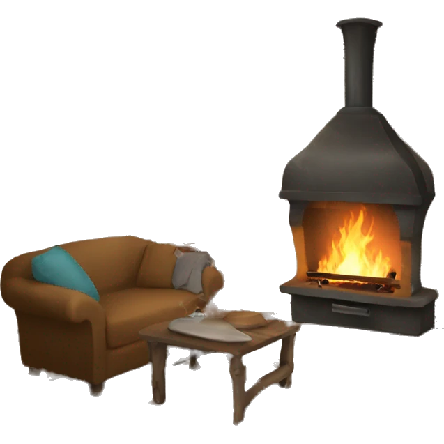 Kuschelige Kamin Szene  emoji