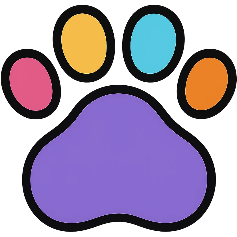 colorful puppy paw print with a border emoji