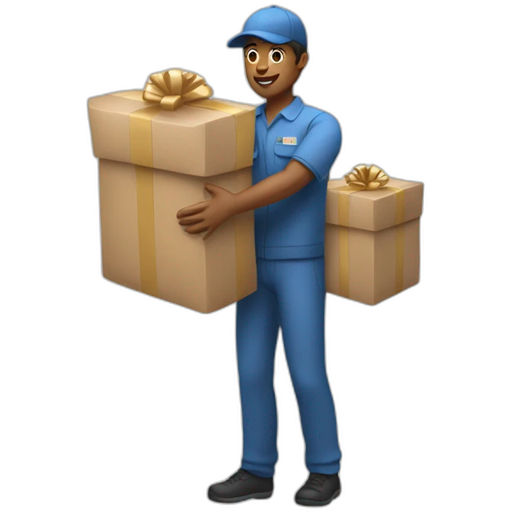 delivery person with a gift  emoji