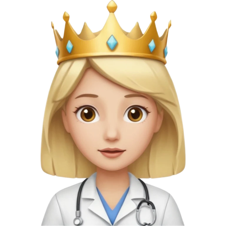 Blonde nurse with a crown on her head and multiple personalities emoji