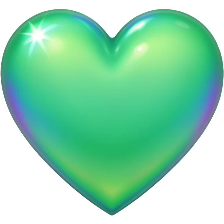 green heart with a holographic effect emoji