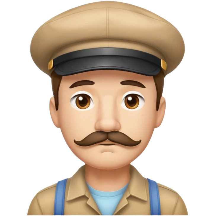 Sad gay man with mustacha and miki hat emoji