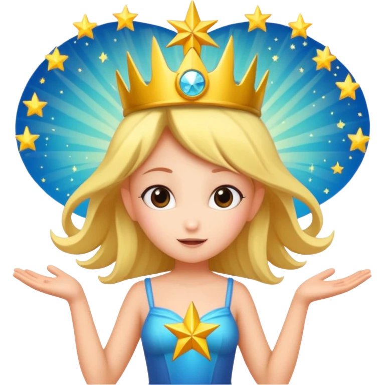 fairy character idea pose with star burst above head emoji