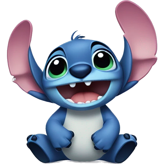 Cute stitch saying stop hand signal emoji