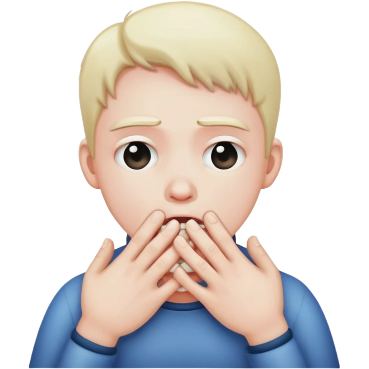 person choking itself with hands emoji