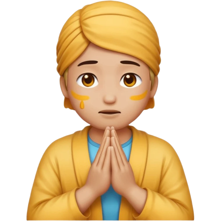 sweat face with praying emoji super realistic emoji