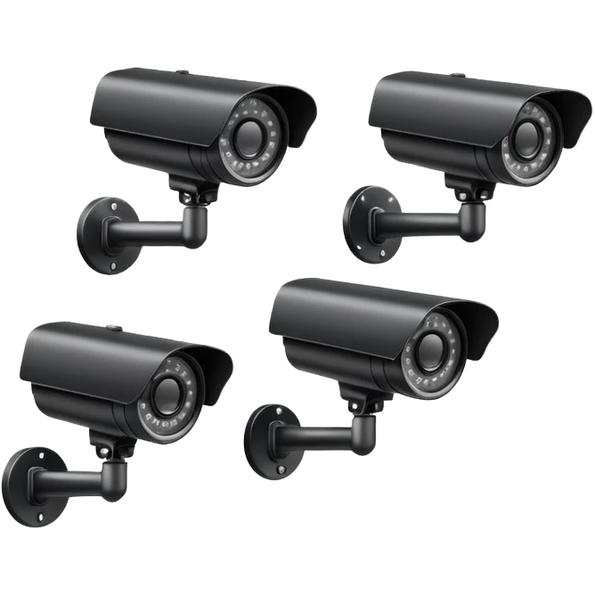 Three cctv cameras together  emoji