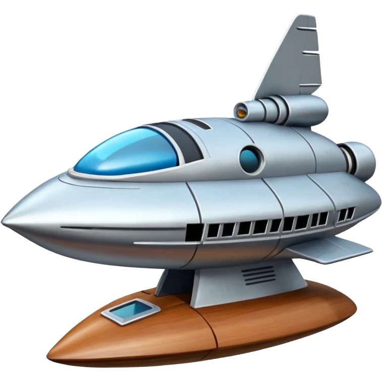 50s Photographic Painted Flying Starship spacecraft bird’s house wooden  emoji