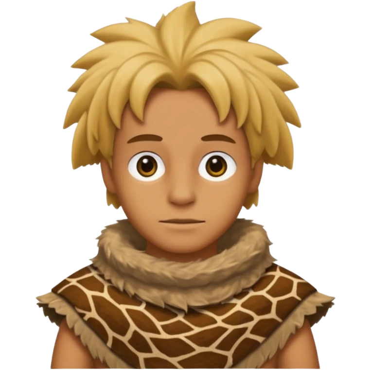 a simson wearing ancient animal skin cloth, half body, icon emoji