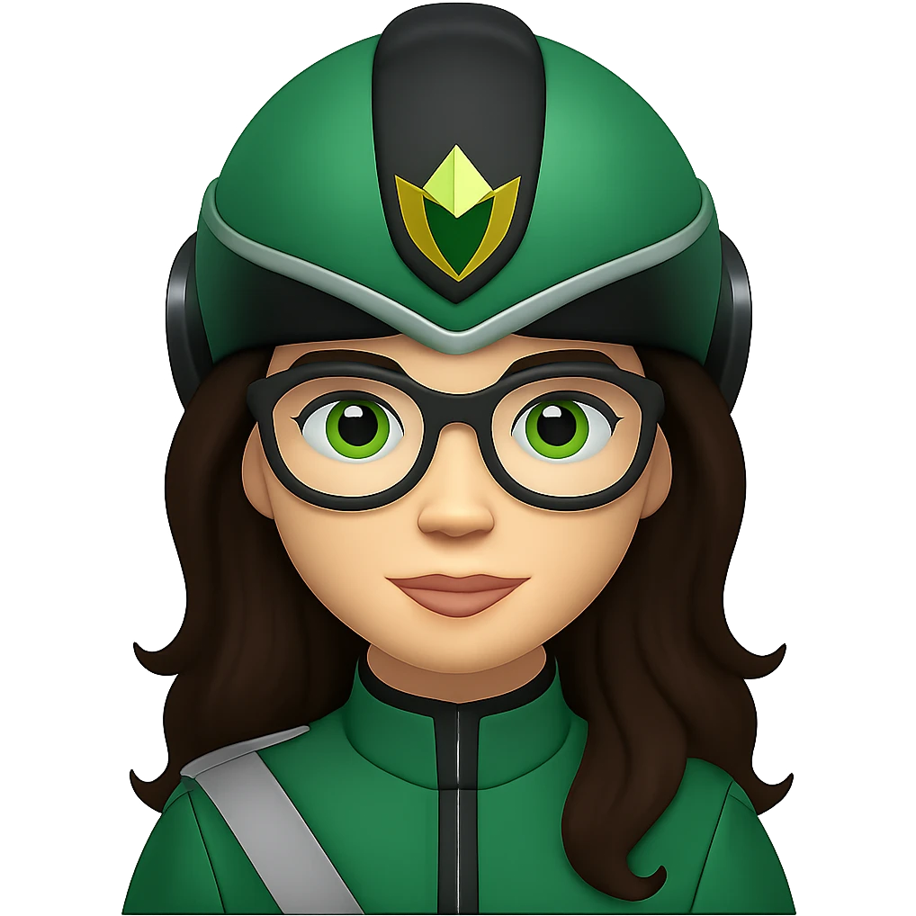 Make her hair a darker brown with a side parting and no fringe, keep the rest the same, no background. emoji
