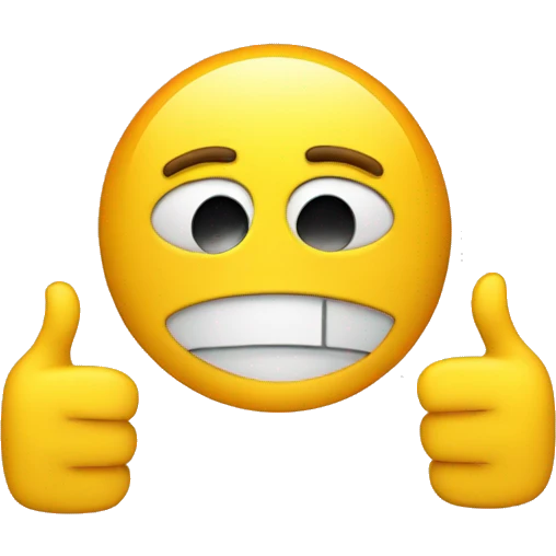 Sad face with thumbs up emoji