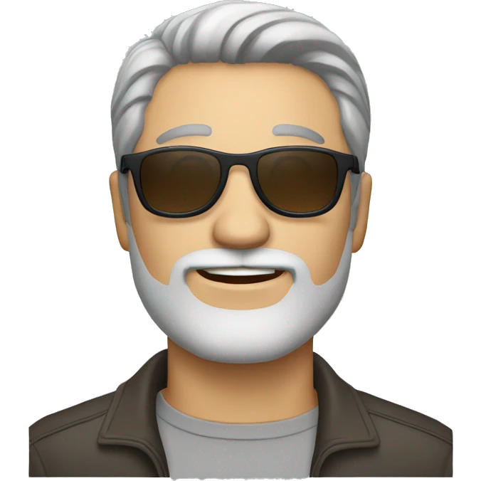Man with short dark brown hair and gray beard wearing sunglasses emoji