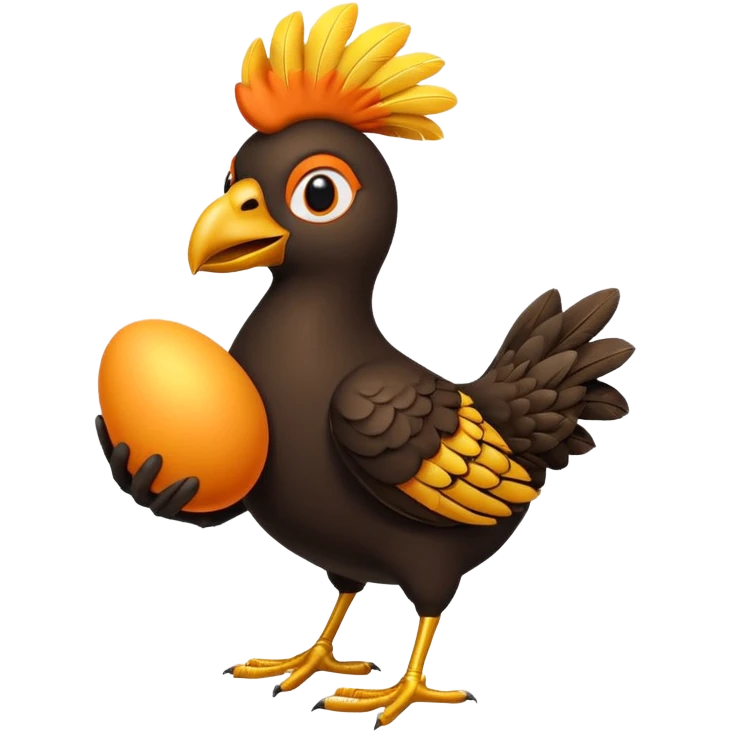 A 3D cartoon Sankofa bird with its head turned backward holding an egg in its beak, symbolizing learning from the past, vibrant colors, smooth lighting, Memoji-style rendering. emoji