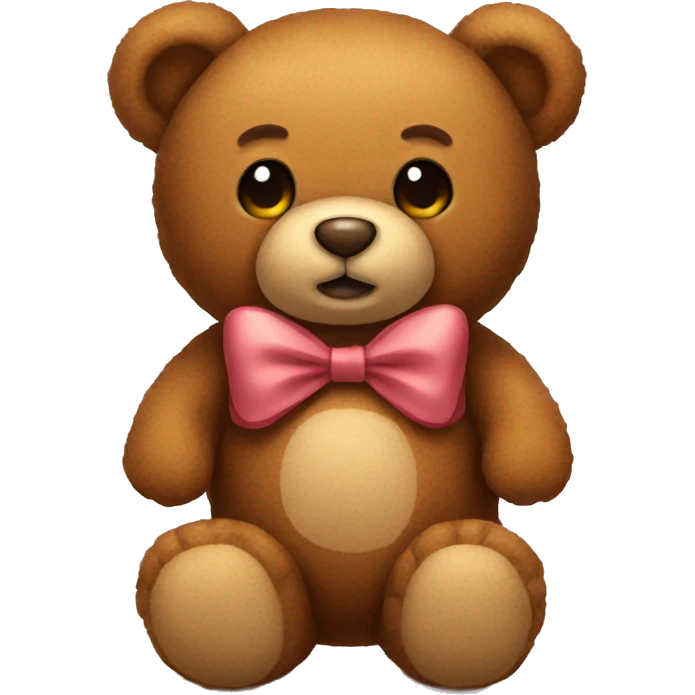 brown teddy bear with a bow emoji