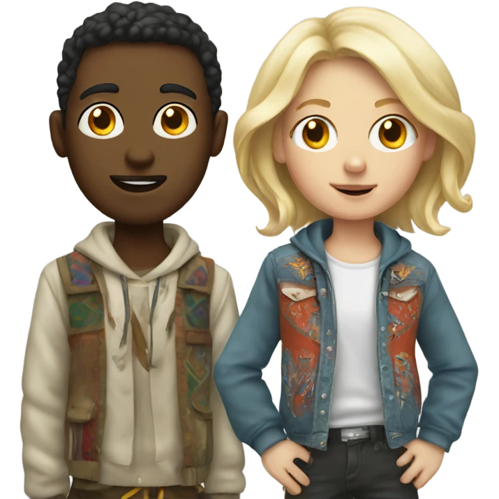 White boy with crazy clothes girl emoji