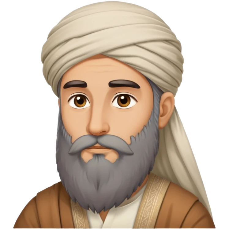 Middle Eastern sage with long beard in thoughtful pose emoji