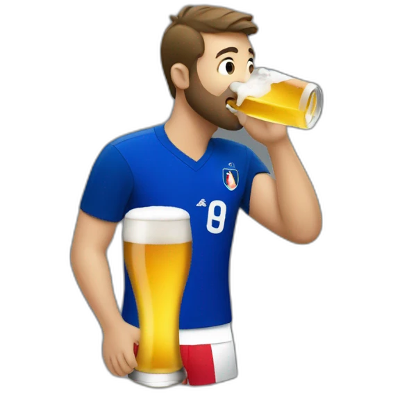 A French soccer fan drinking a beer emoji