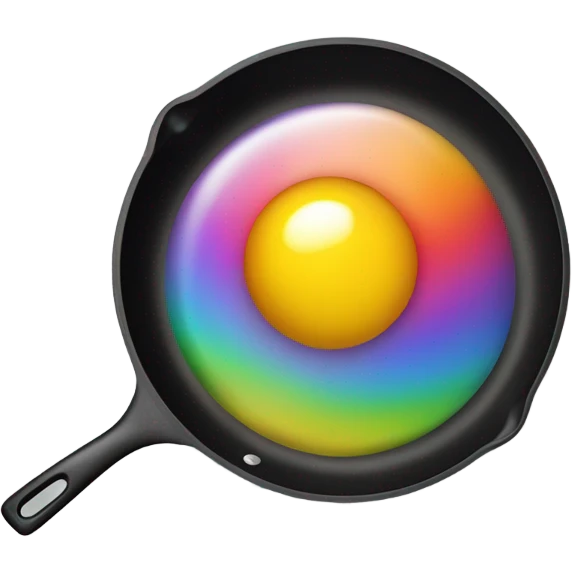 Rainbow egg in a pan  emoji
