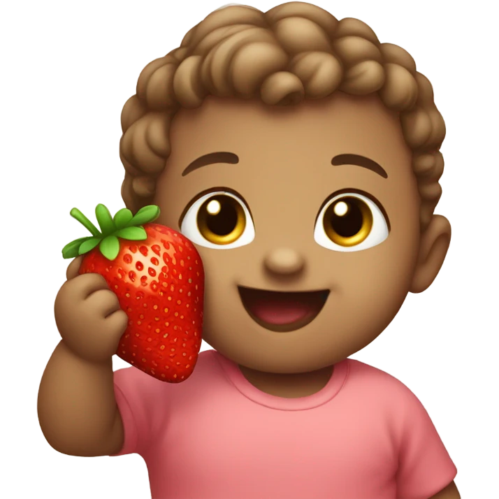 Baby with a strawberry emoji