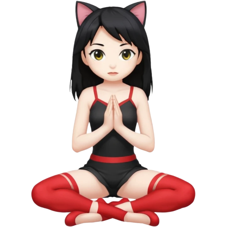 anime catgirl kneeling legs apart emoji