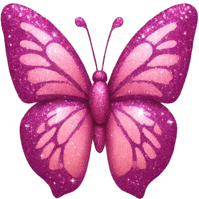 Glitter butterfly pink emoji