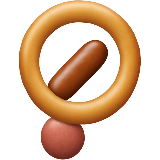 Two balls with a sausage attached in between them emoji