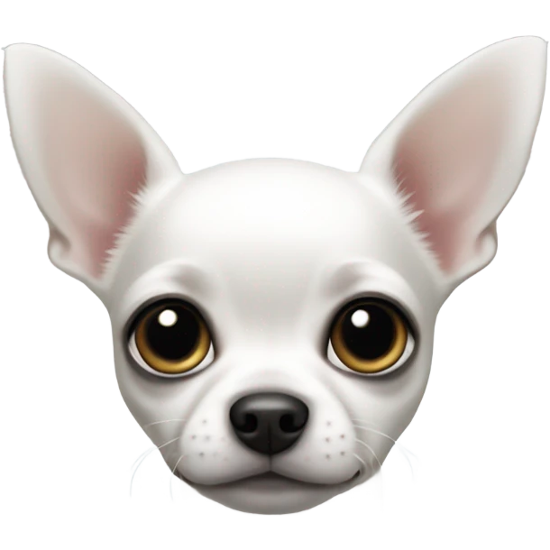 white chihuahua with black ears girl pupy emoji