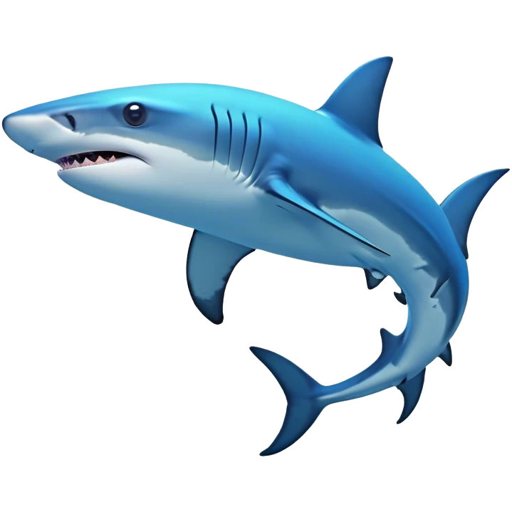 Cinematic Noble Hammerhead Shark Portrait Emoji, Poised and regal, with a broad, flattened hammer-shaped head, wide-set eyes, and a streamlined, powerful body gliding through deep blue waters, Simplified yet sharp and sophisticated features, highly detailed, glowing with a cool, oceanic luminescence, high shine, intelligent and commanding, stylized with an air of marine authority, focused and vigilant, soft glowing outline, capturing the essence of a watchful and confident predator that appears ready to glide out of the screen with effortless power! emoji