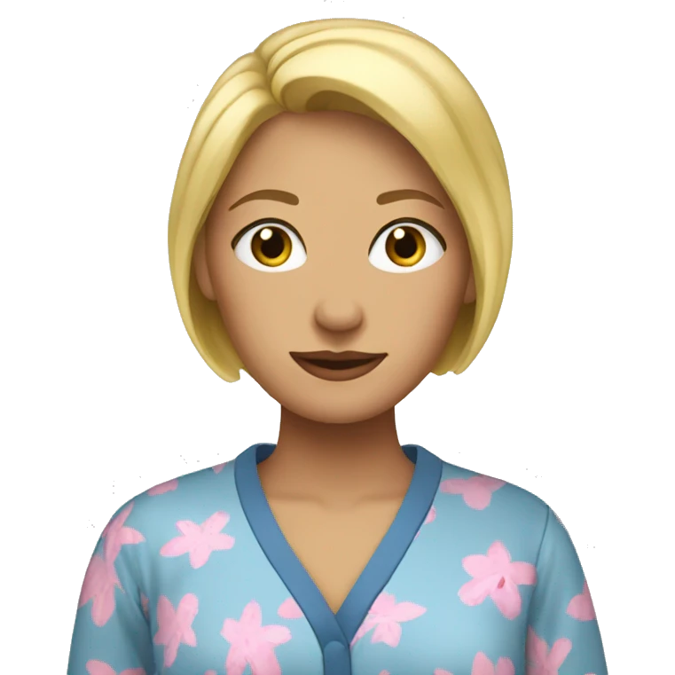 Blond woman in pjs  emoji