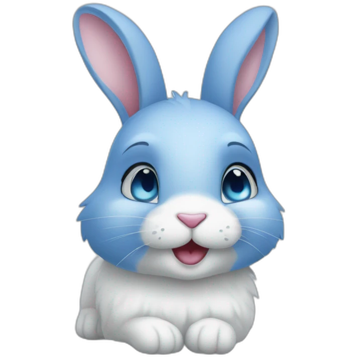 Lapin bleu amoureux emoji