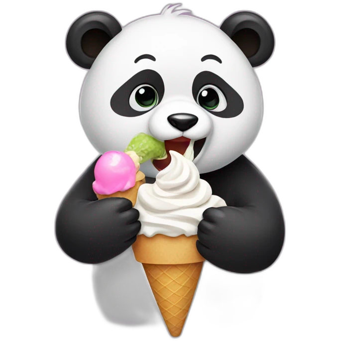 Panda eating ice cream emoji