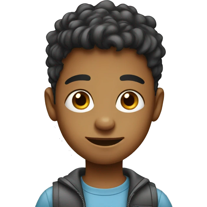 Young boy, cartoon emoji