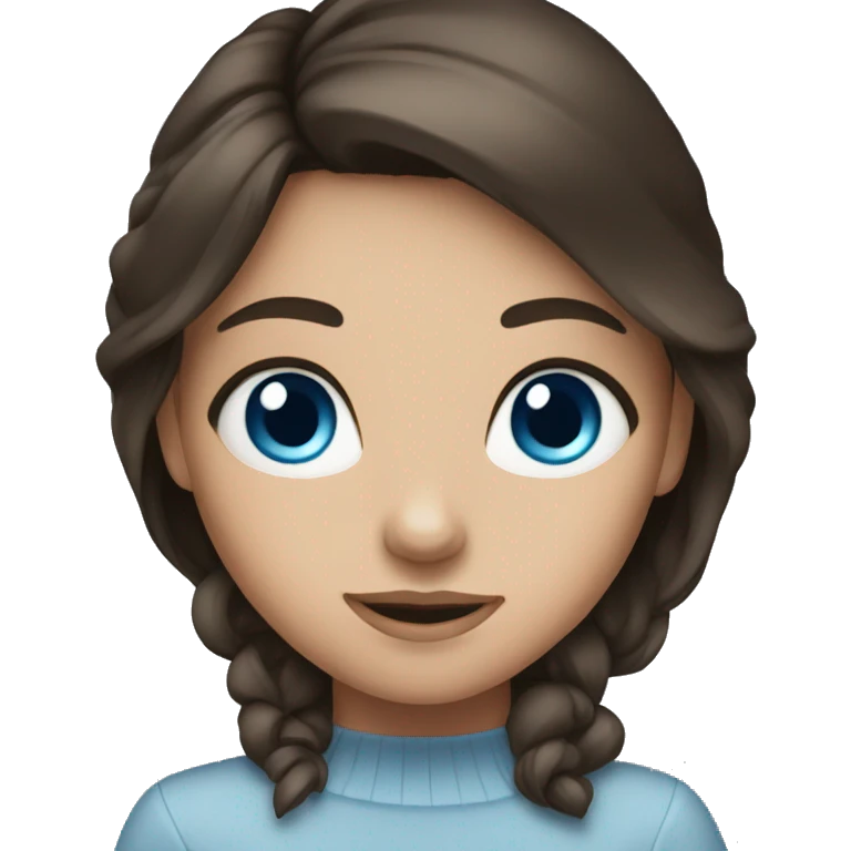 A brunette girl with blue eyes emoji