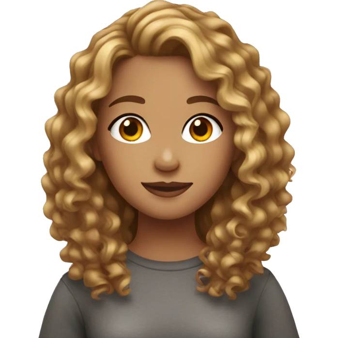 girl with brown curly hair blonde highlights  emoji