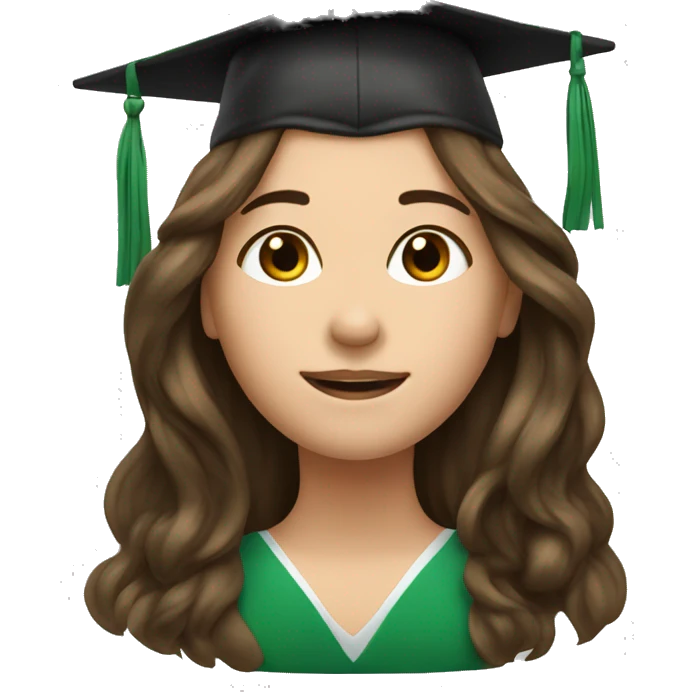 Long hair Brunette with Laurel wreath during graduation emoji