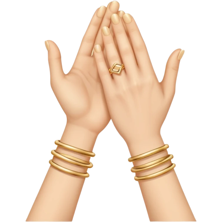 Two hands in a engagement emoji