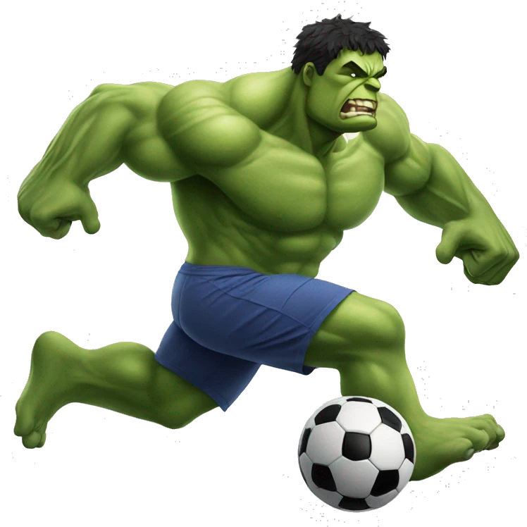hulk playing soccer emoji