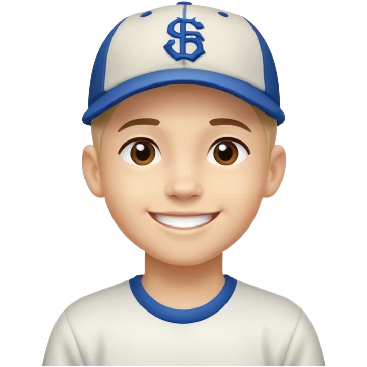 smiling boy in baseball cap emoji
