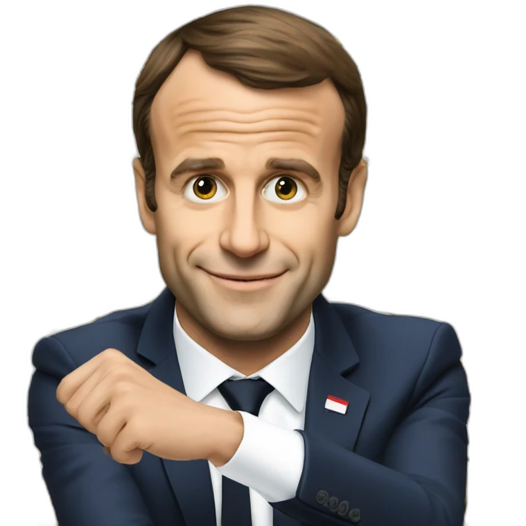 Macron qui fait un doigt emoji