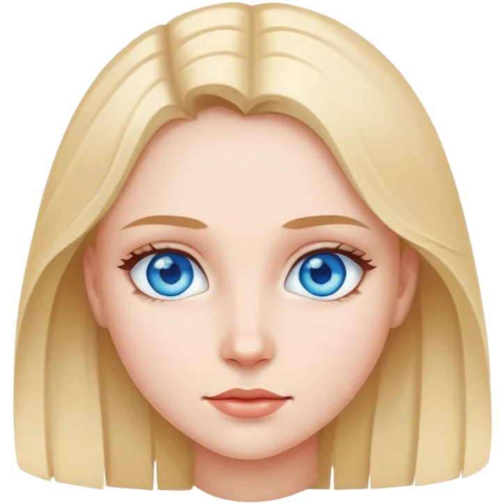 realistic portrait of girl bleu eyes  emoji