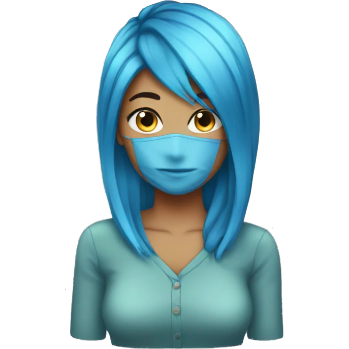 25 year old blue haired female emoji