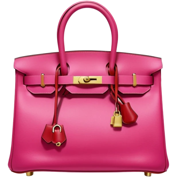 hermes birkin color bright pink and cherry red emoji